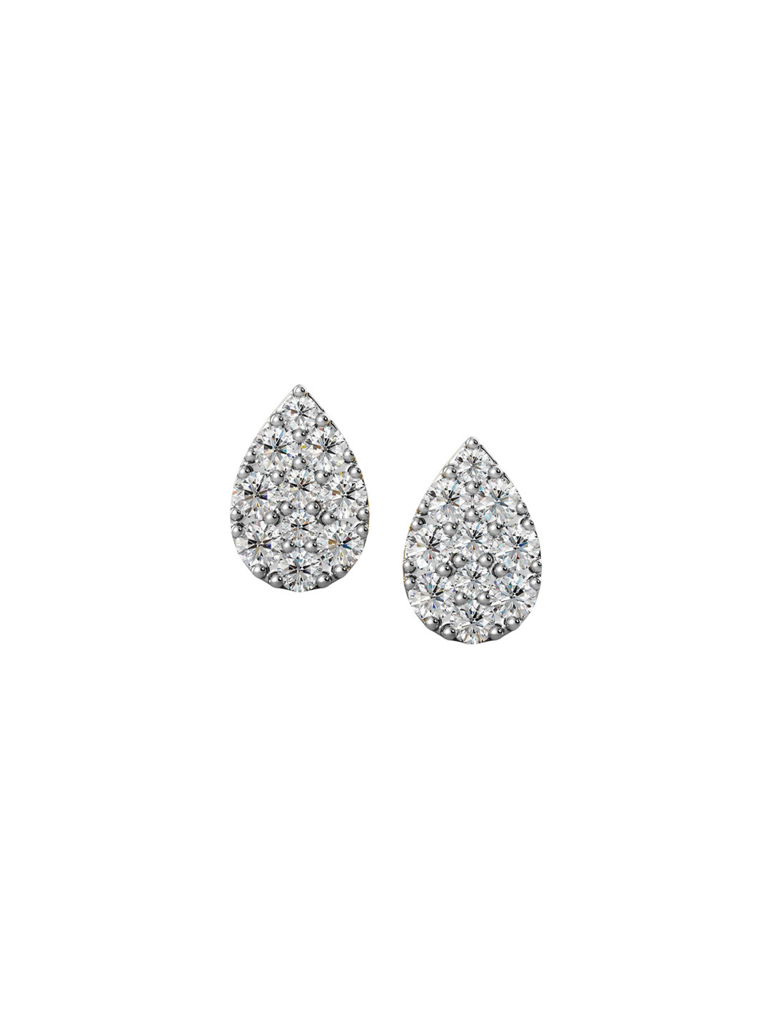 Joyalukkas Girls 18Kt Gold Natural Teardrop Stud Diamond Earrings 0.84 g