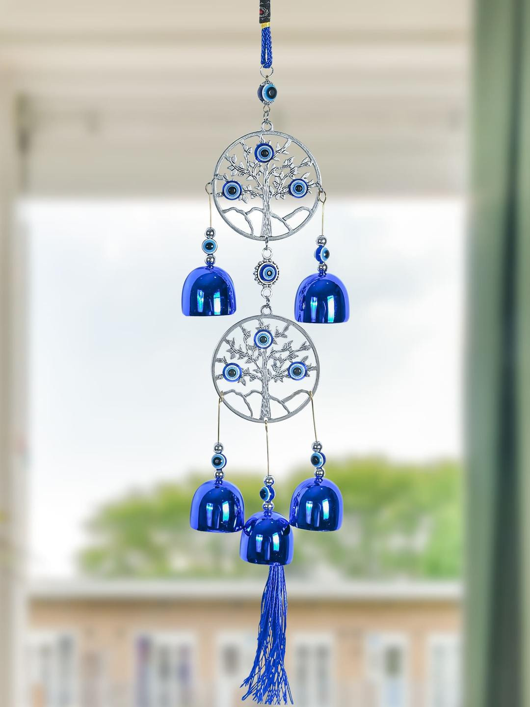 HINDCRAFT Evil Eye Hanging Wind Chime With Bells