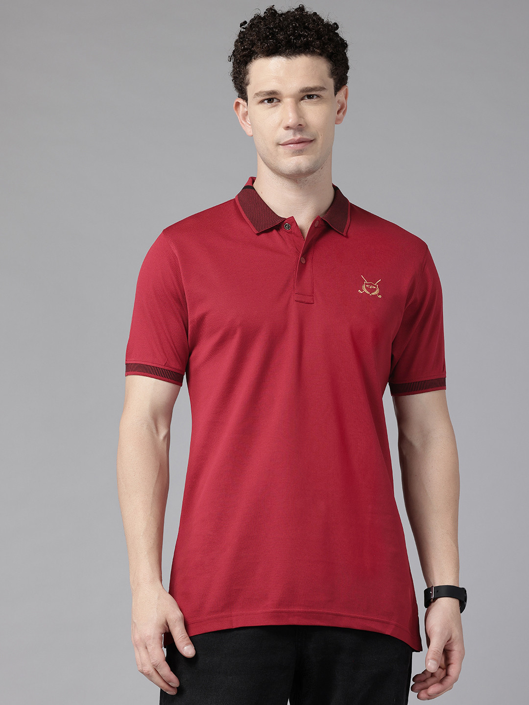 ColorPlus Pure Cotton Tipped Polo Collar T-shirt
