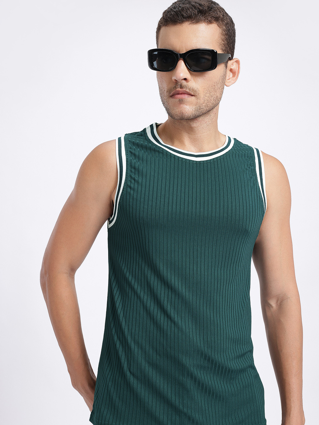 StyleCast x Revolte Contrast Stripe Ribbed T-shirt