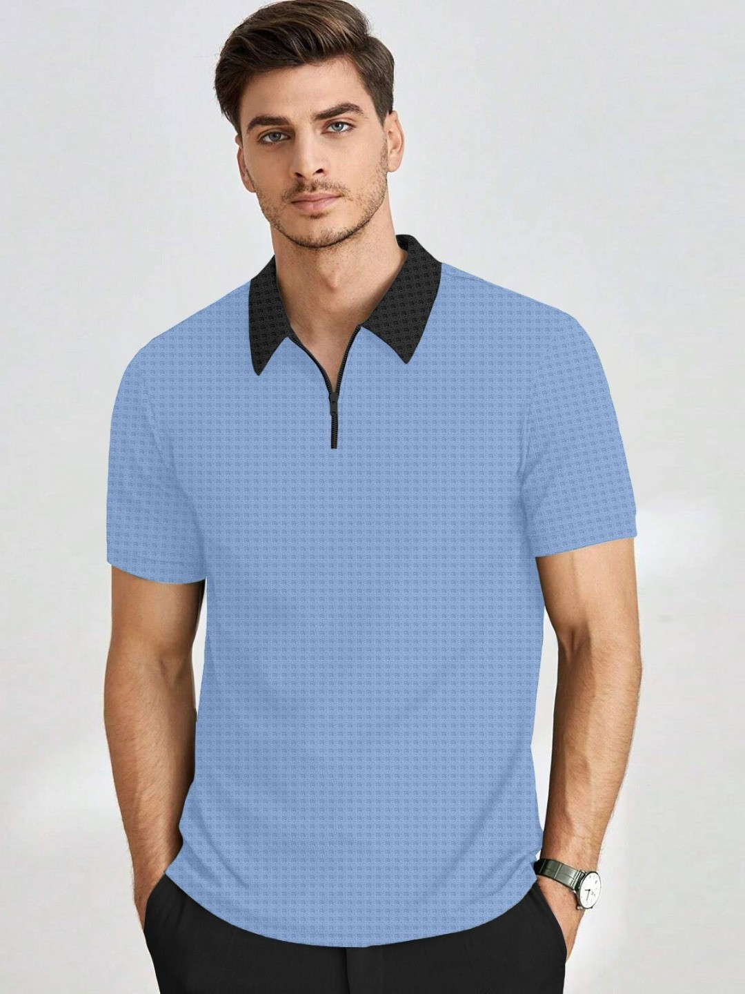 KAJARU Self Design Polo Collar T-shirt