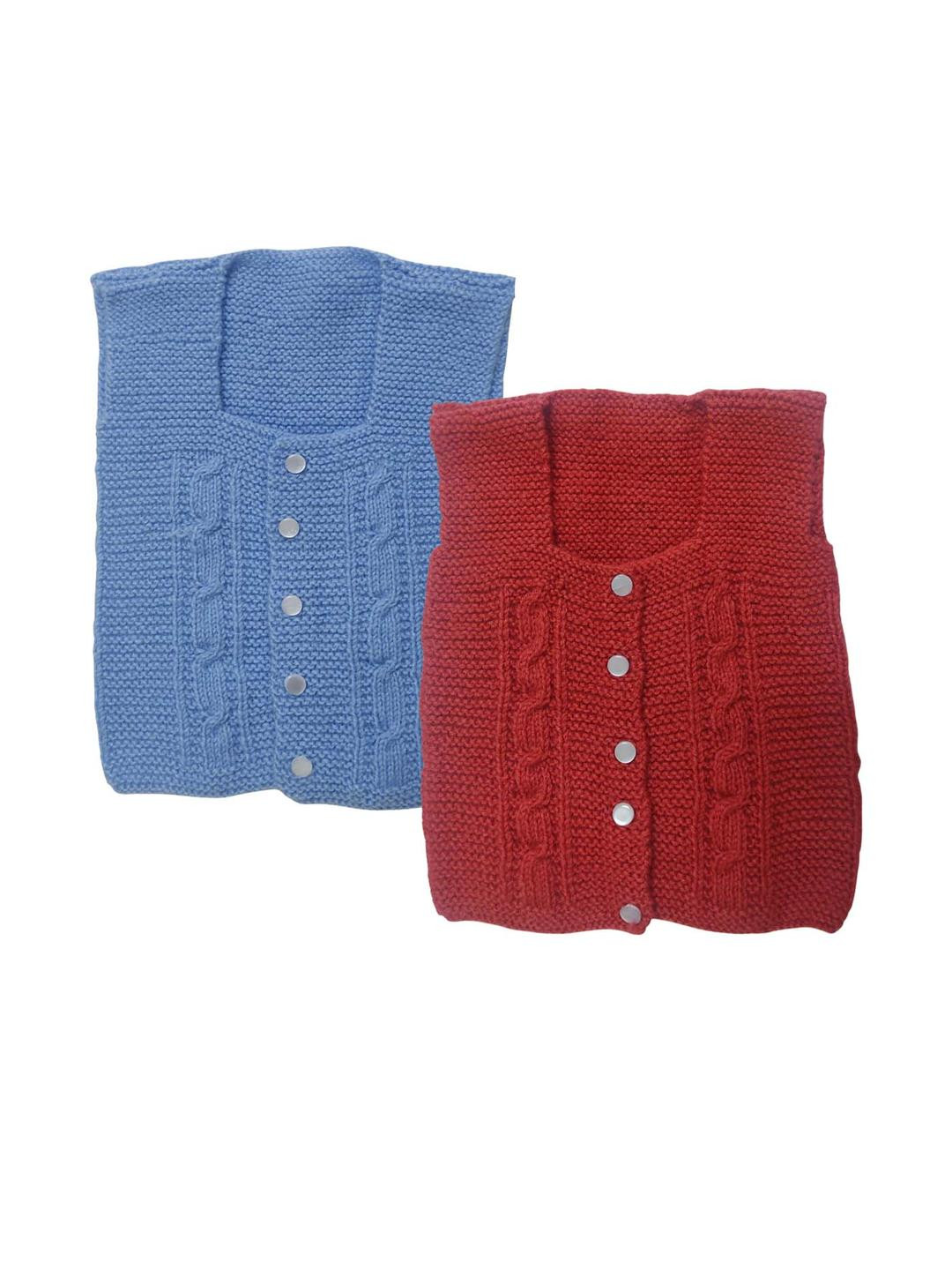 Cute Collection Unisex Kids 2 Pcs Striped Woollen Sweaters