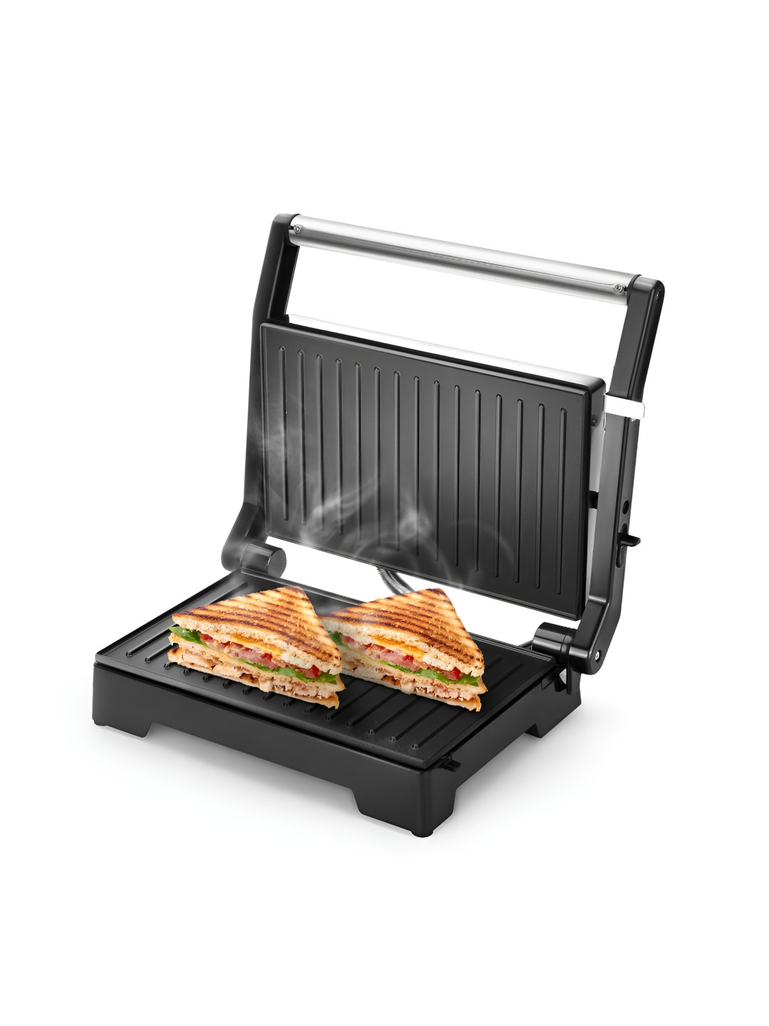 Longway Black Crisp Master 1000-Watt 2-Slices Sandwich Maker