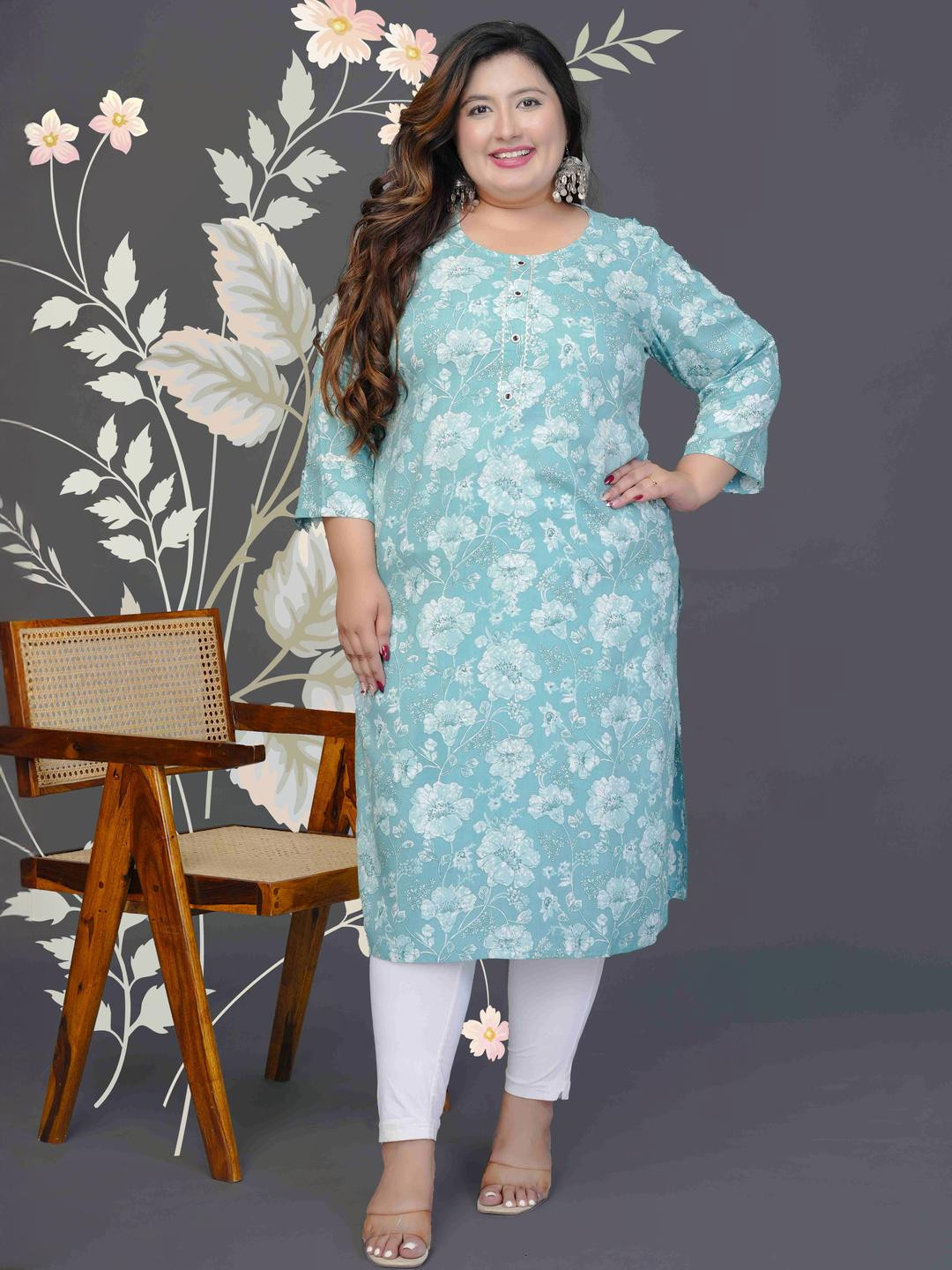 MEHKFAB Women Floral Printed Kurta