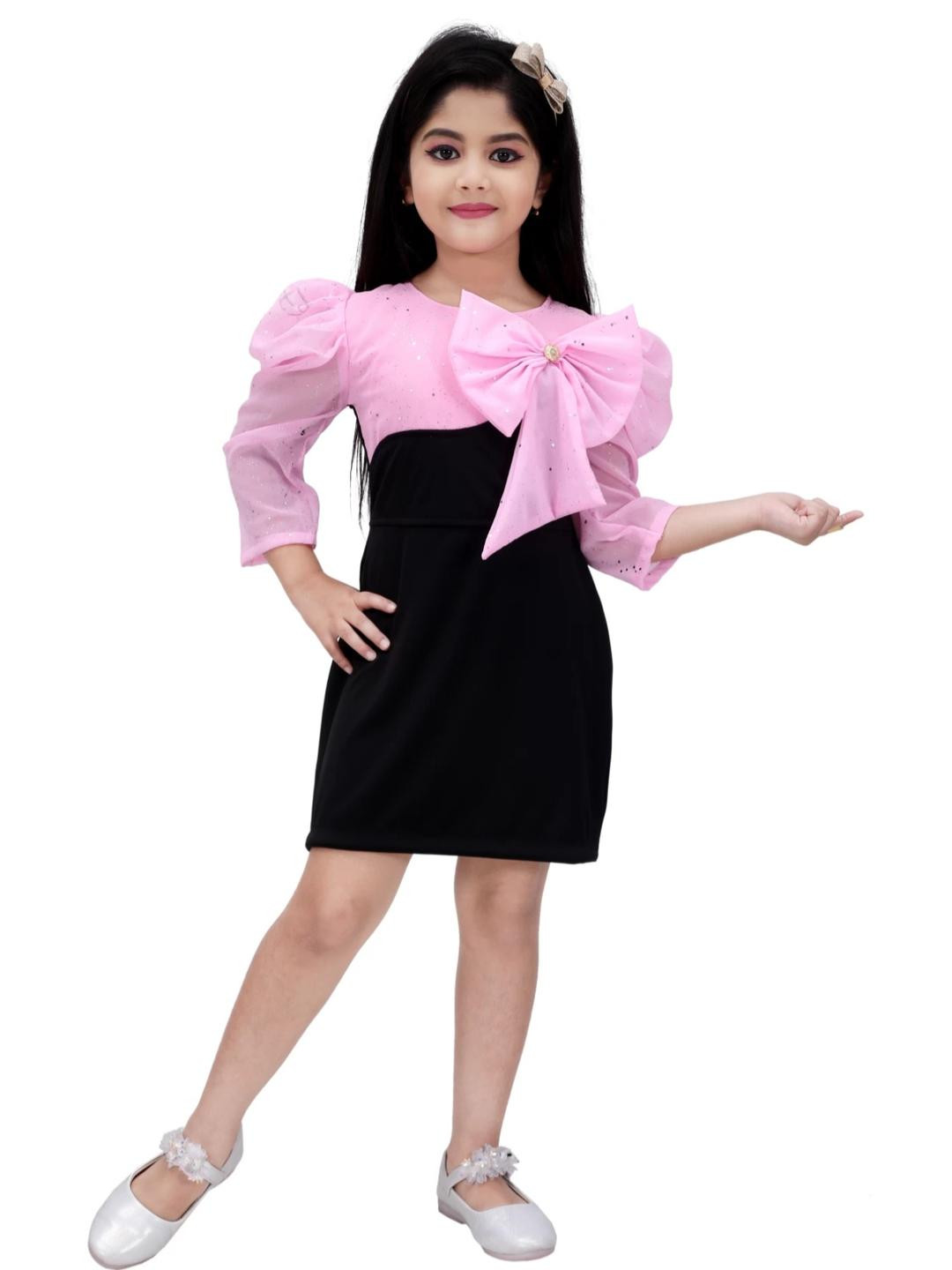 FARIHA FASHIONS Embellished Puff Sleeve Bodycon Mini Dress