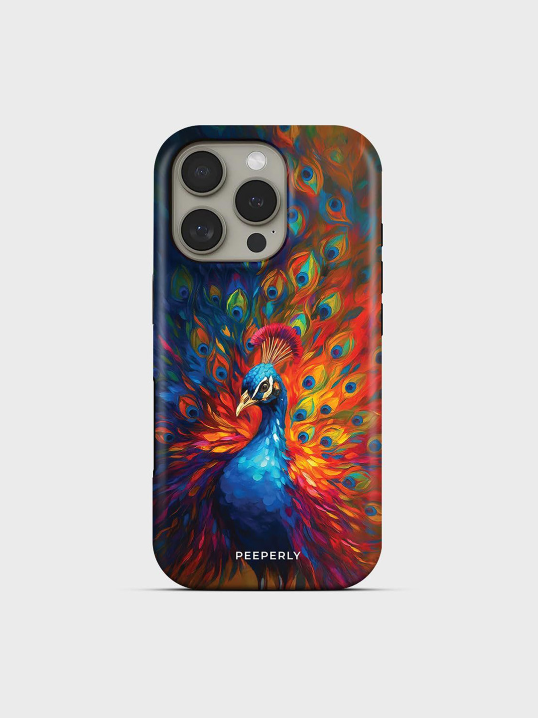 PEEPERLY Women Pecock Fire Printed iPhone 14 Impact Resistant Back Case Mobile Accessories