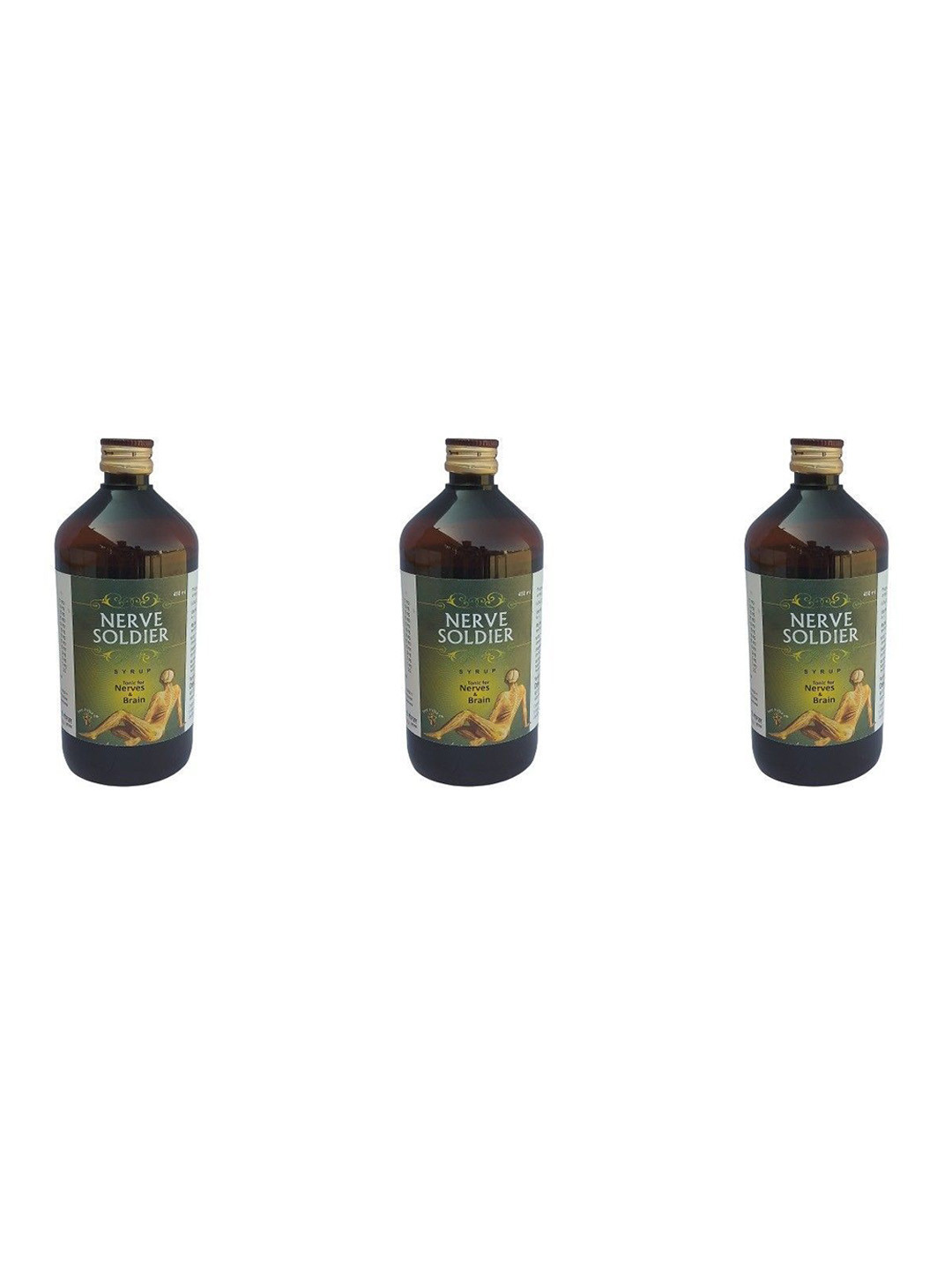 Dee india Herbals Set Of 3 Ayurvedic Nerve Soldier Syrup - 450 ml Each