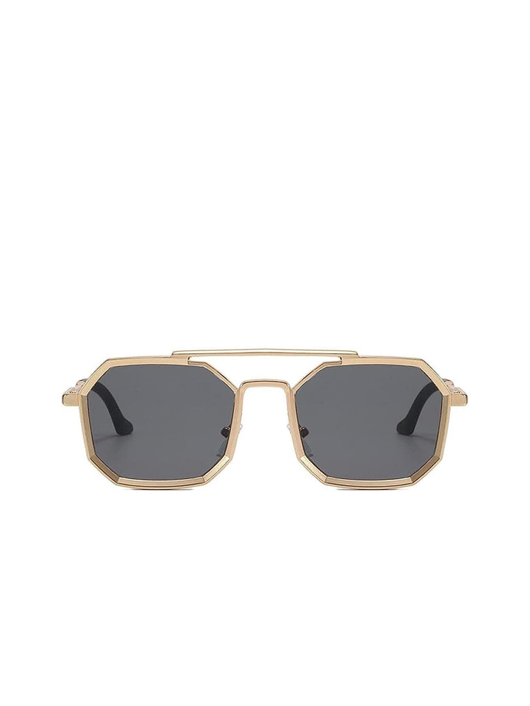 SPADEACES Unisex Other Sunglasses with UV Protected Lens GOLD BLACK HEXAGUN -608