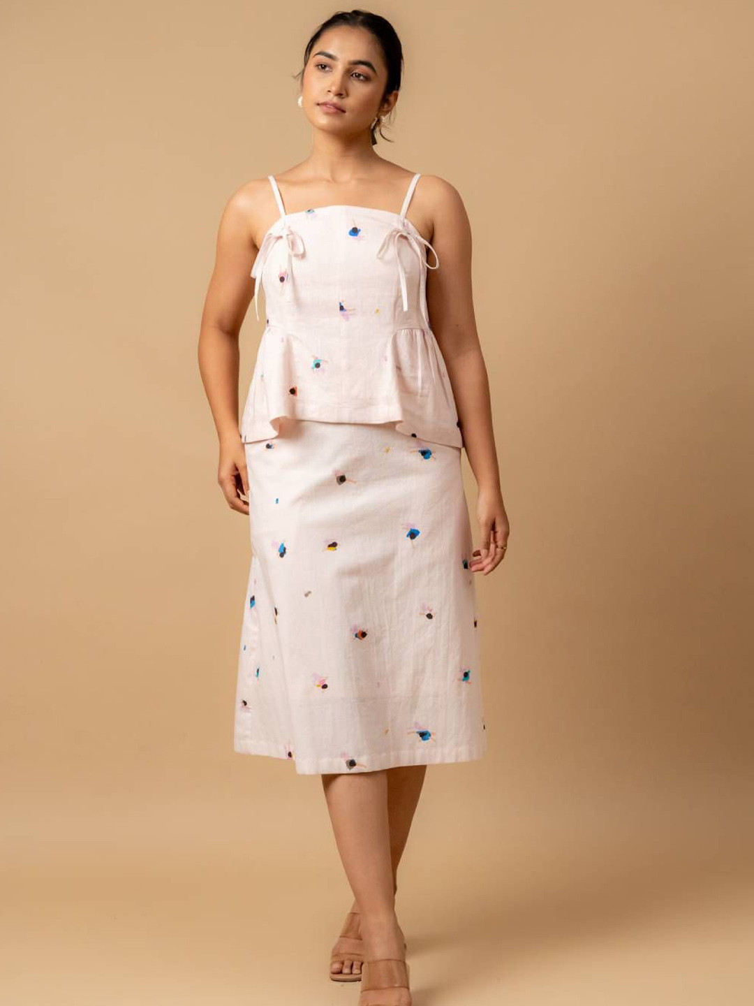 Doodlage Starglade Abstract Printed A-Line Midi Skirt