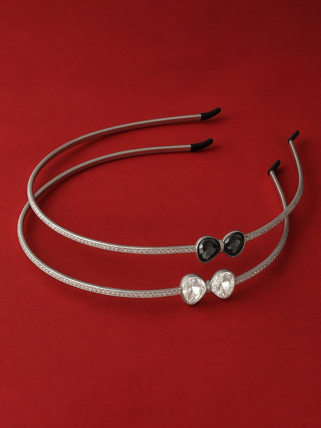 MUKUTIQUE Women Silver Metal Hairband