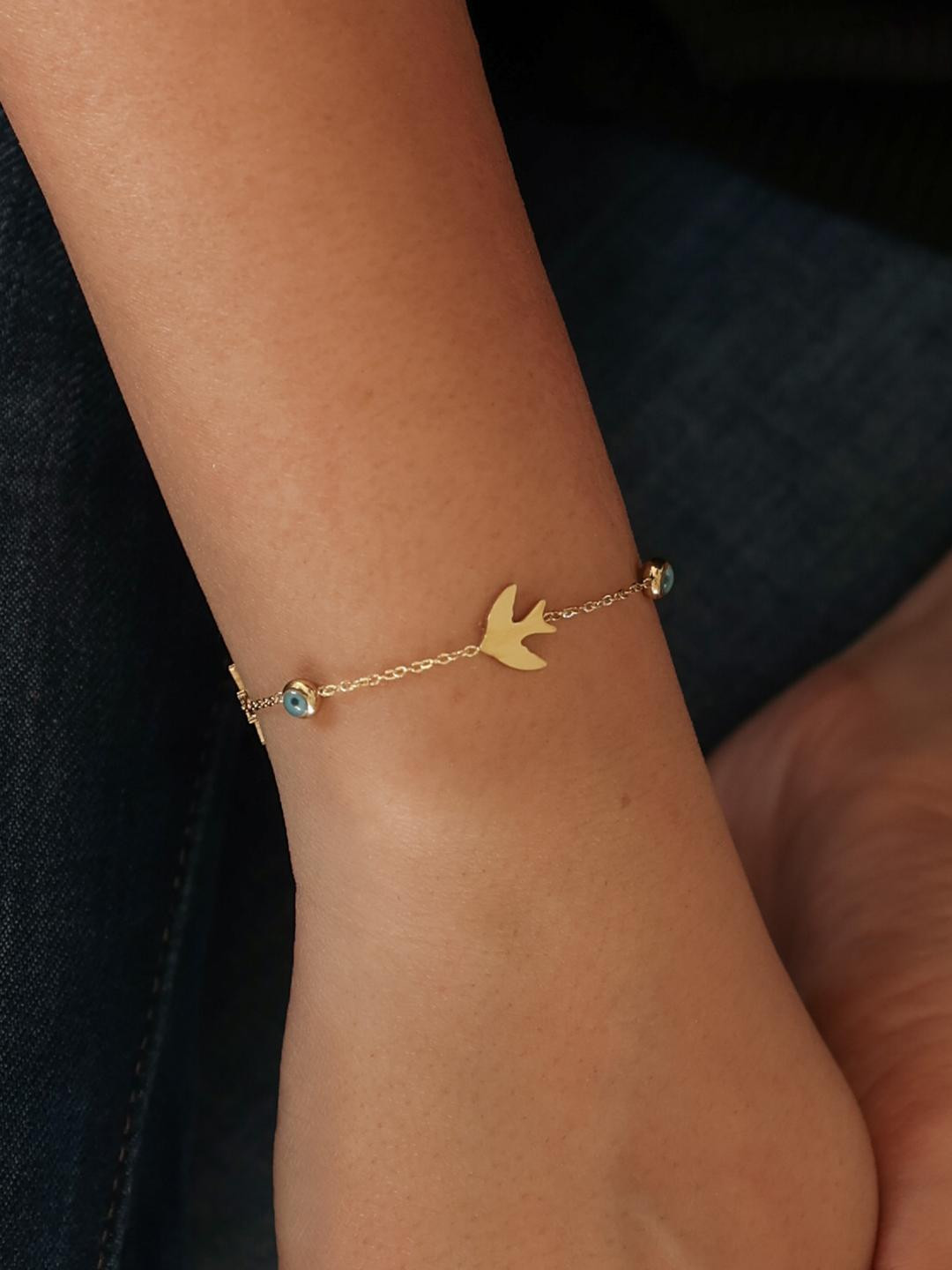 LOLO LePA Women 18k Gold Plated Stainless Steel Elve Evileye Bracelet