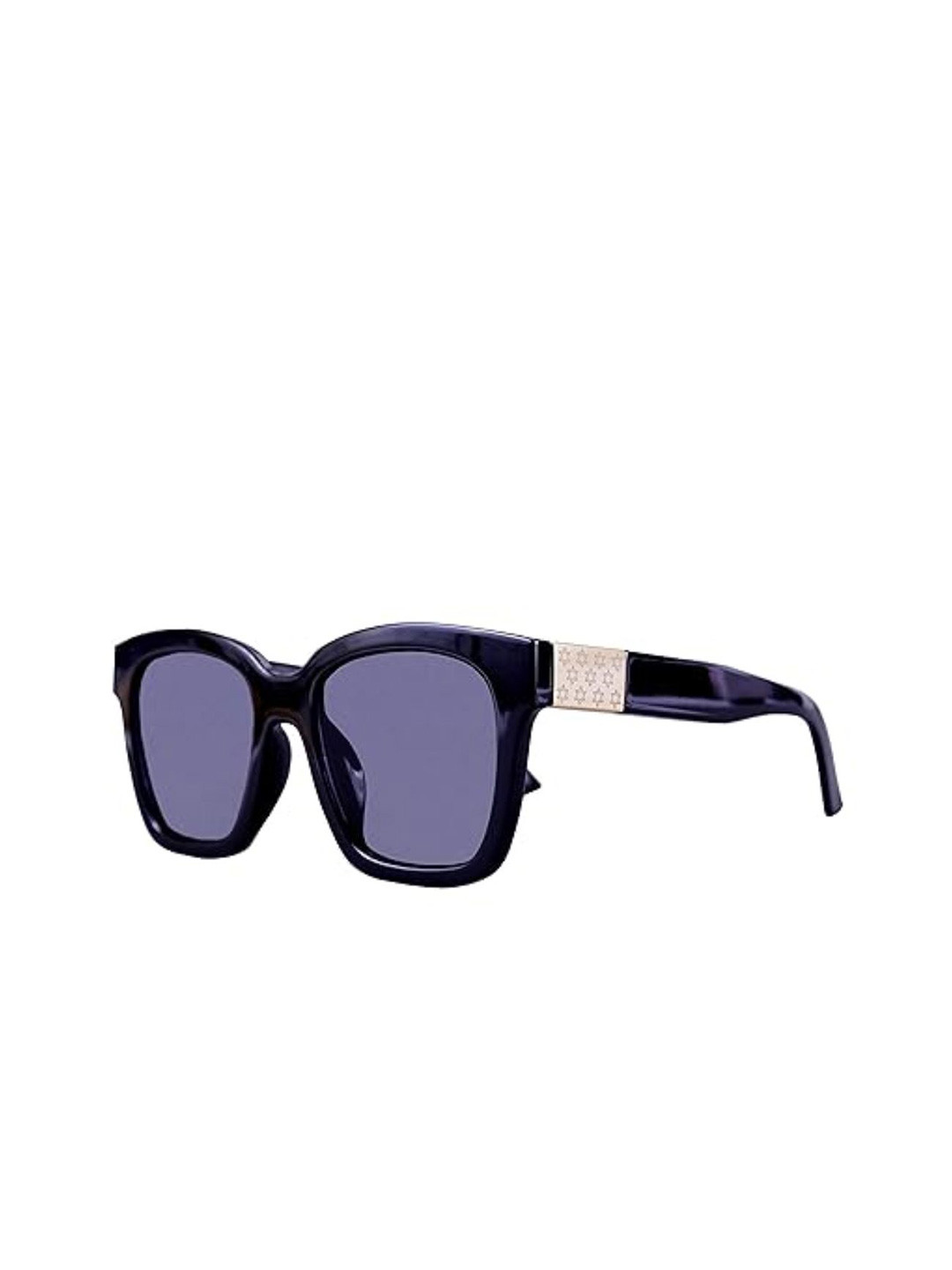 AUGEN Unisex Square Sunglasses with UV Protected Lens VI-SG-18013-Black-Black
