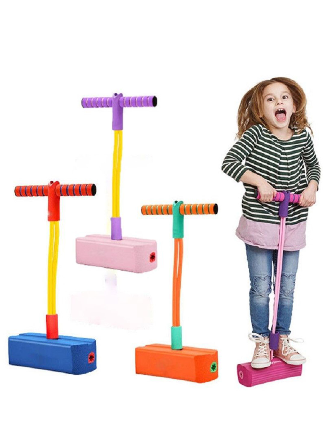 OPINA Pack Of 3 Non-Allergic Pogo Stick Activity Toys and Games