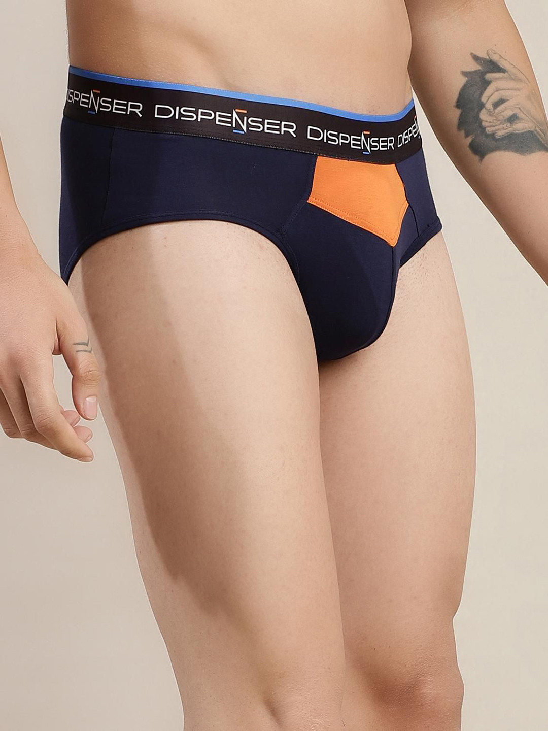 DISPENSER Men Colourblocked Quick Dry Breathable Basic Briefs RE-S3-BRIEF-BLUE-M