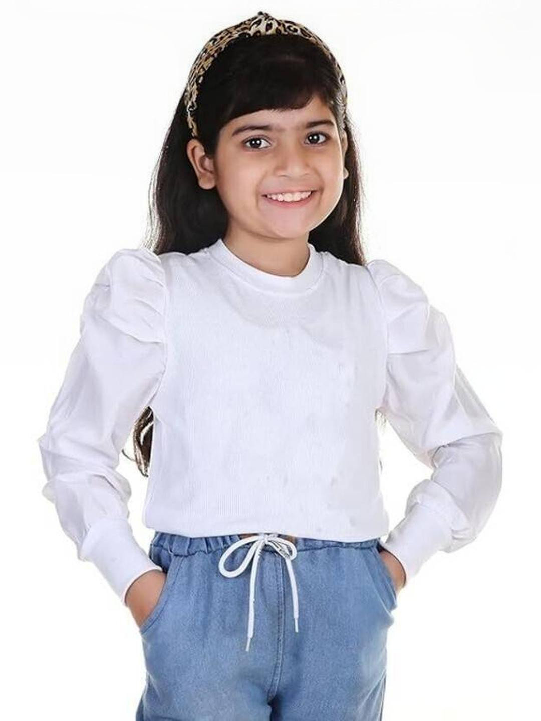 KIROTO Girls Ribbed Solid Tops