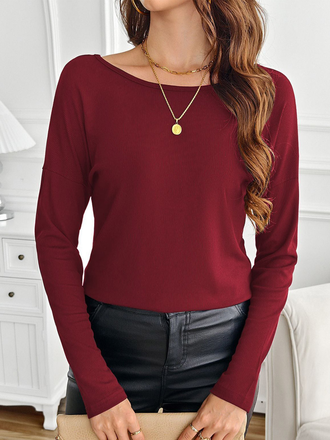 Outzidr Women Ribbed Butterfly Styled Back Top
