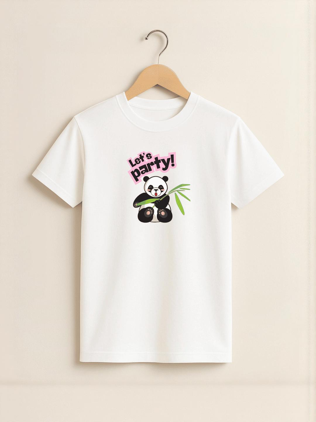 KIDAROO Kids White Cotton Panda Print T-shirt