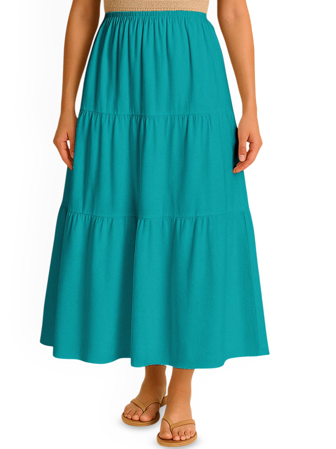 Moomaya Flowy Tiered Maxi Skirt