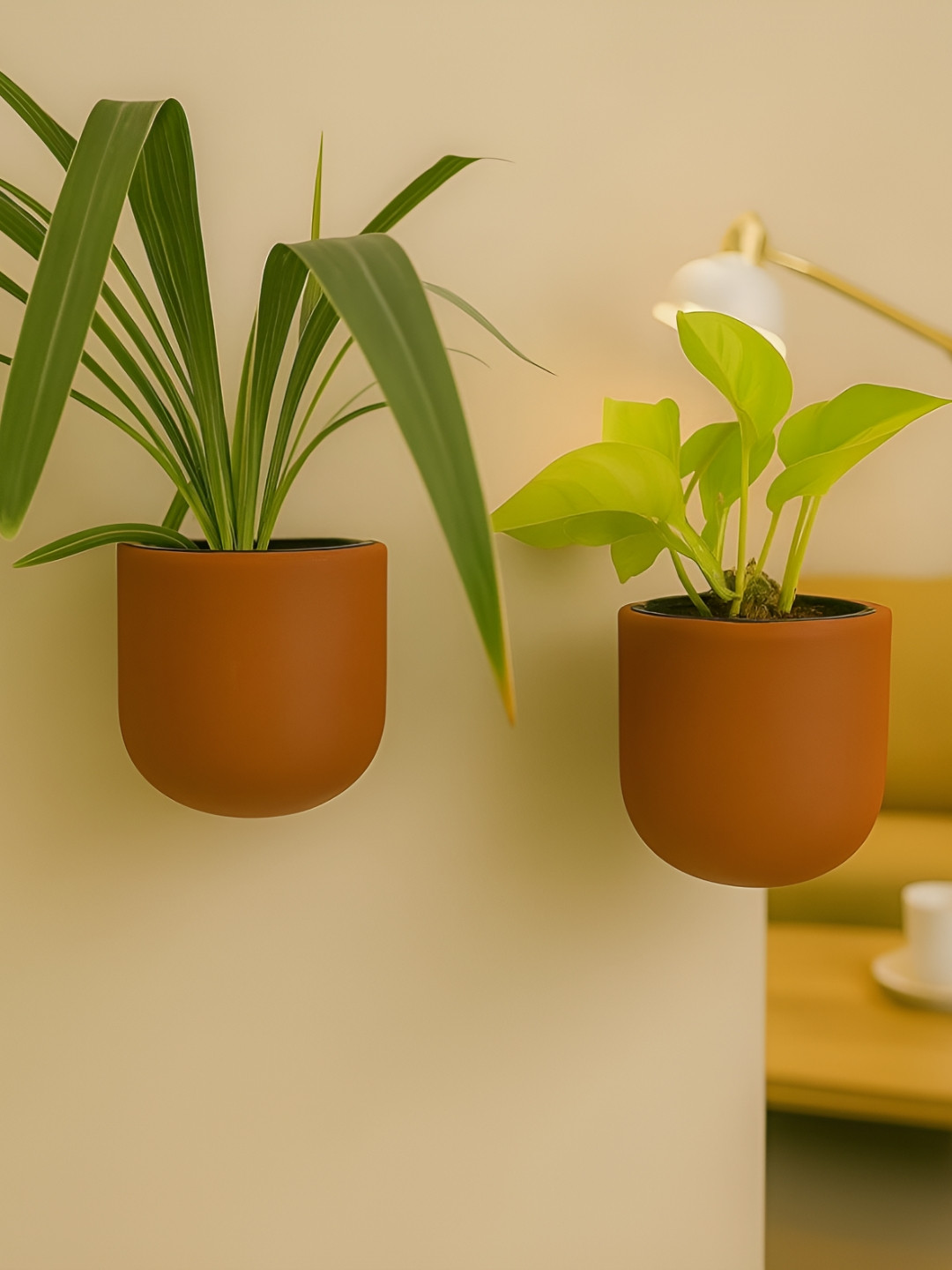 The handicraftian Autumn 2 Pieces Red Small Wall Hanging Planters