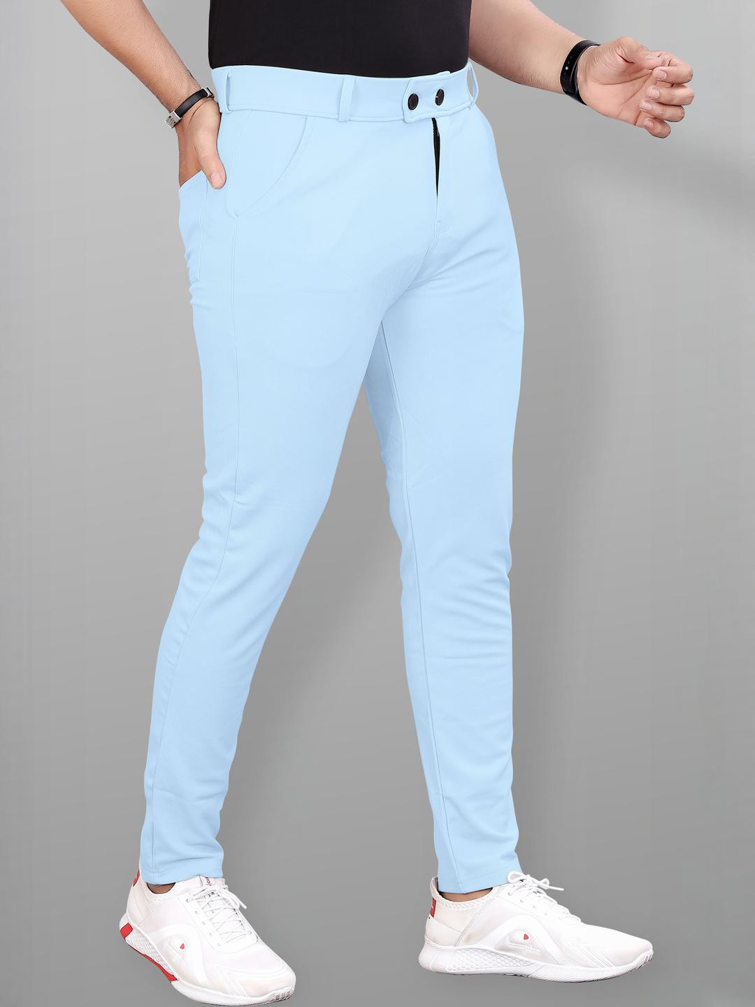COMBRAIDED Men Easy Wash Mid Rise Regular Trousers