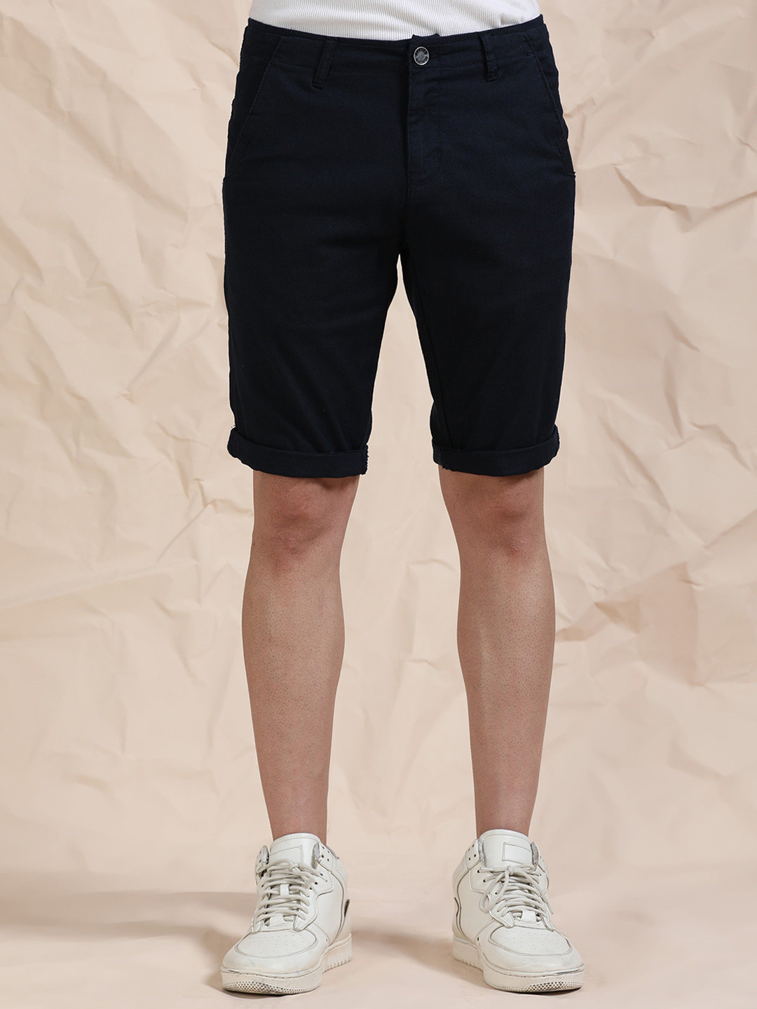 beevee Men Mid-Rise Folded Hem Regular Fit Shorts