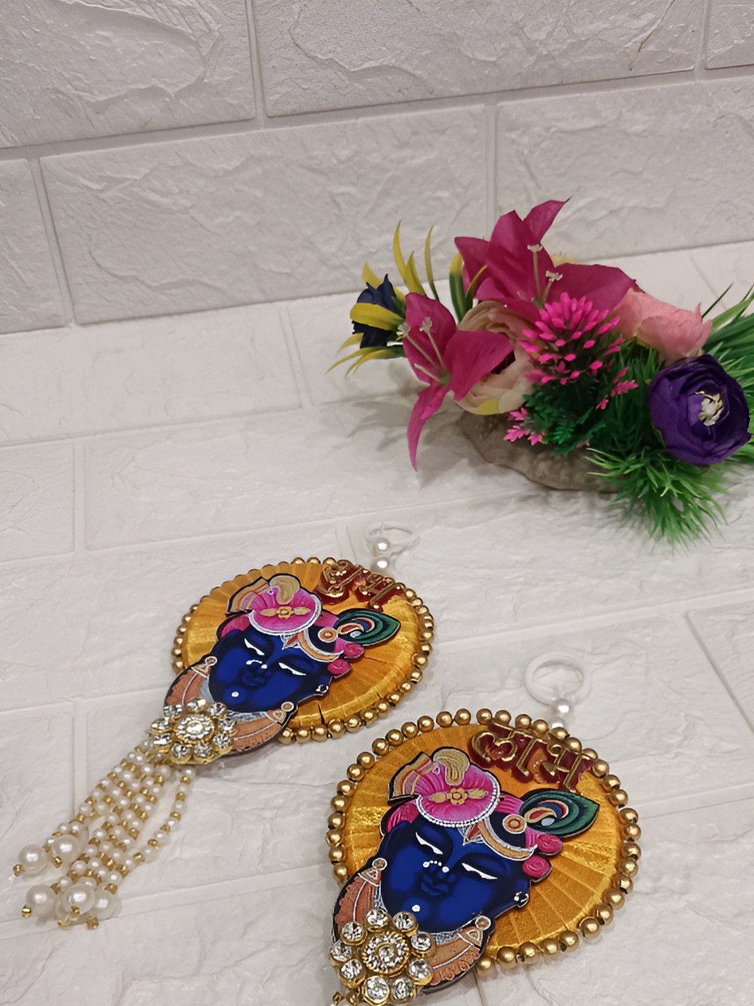 Sellplus Yellow & Blue Small Shri Nath Hanging