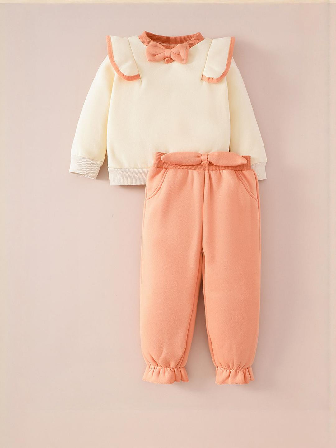 Hopscotch Girls Bow Sweatshirt & Joggers