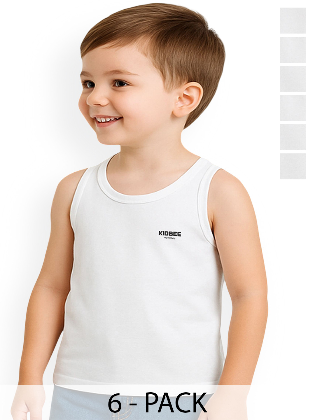 KidBee Boy Pack of 6 Innerwear Vests