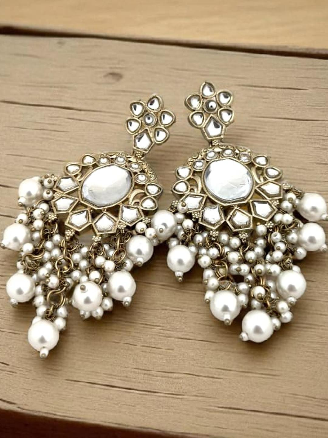 BFC - BUY FOR CHANGE Women Stones Studded Chandbalis Earrings