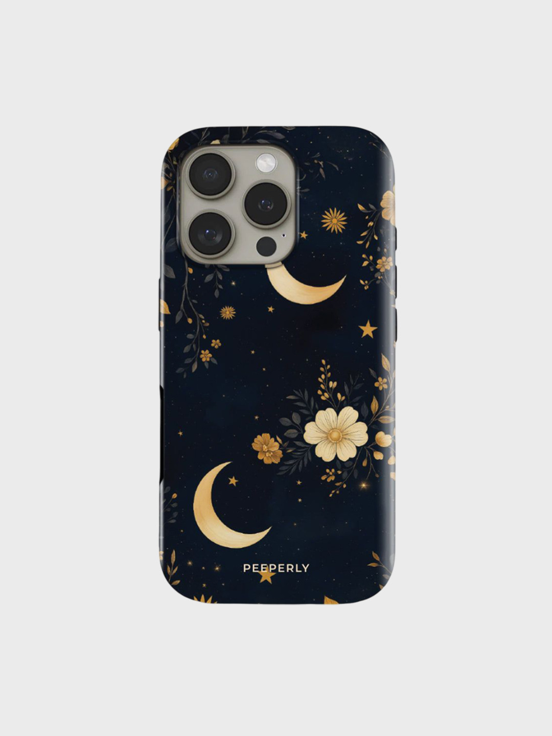 PEEPERLY Women Cosmic Spells Floral Printed Impact Resistant iPhone 14 Crystal Back Case