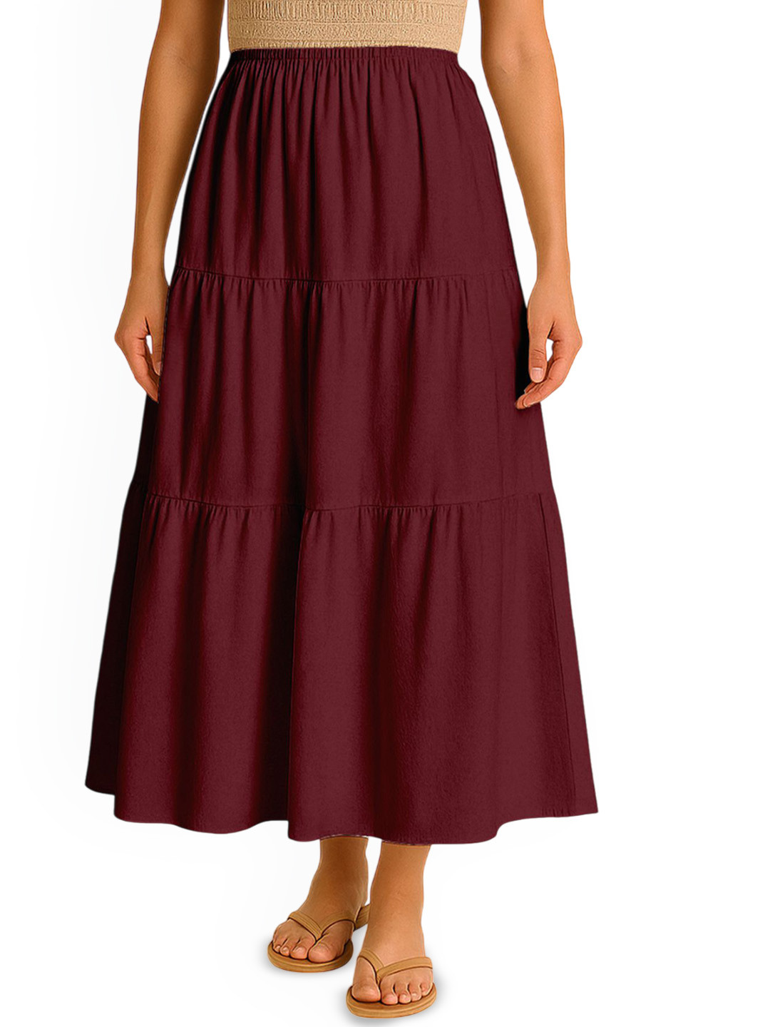 Moomaya Flowy Tiered Boho Skirt