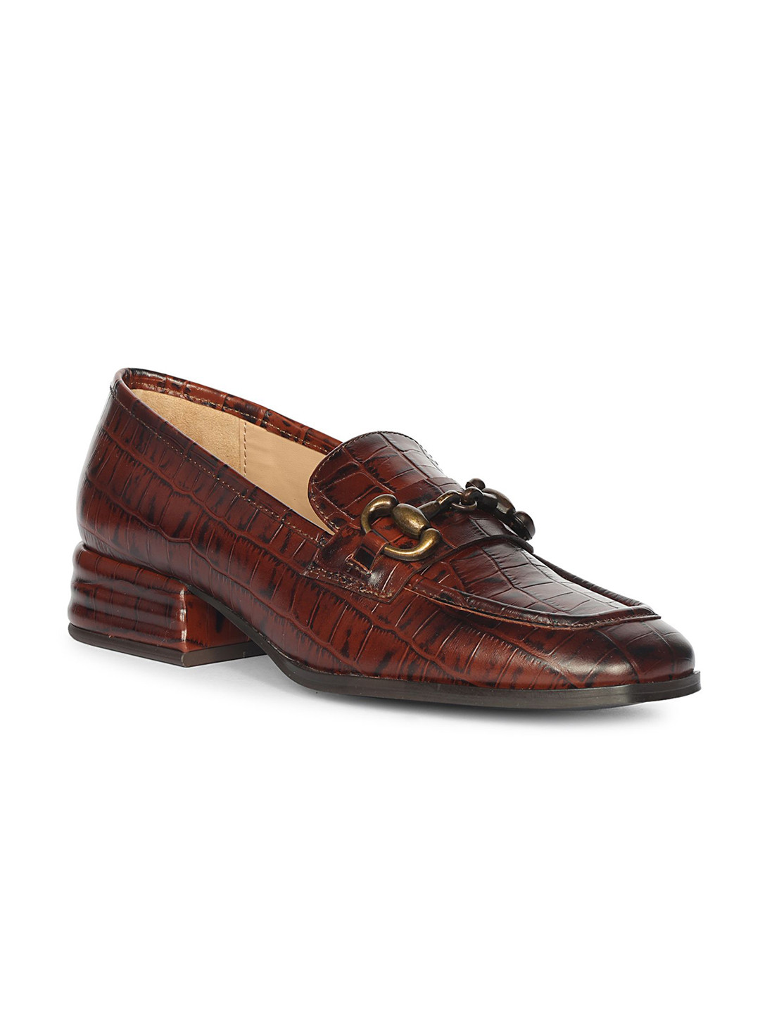 Saint G Chocolate Croco Leather Moccasins