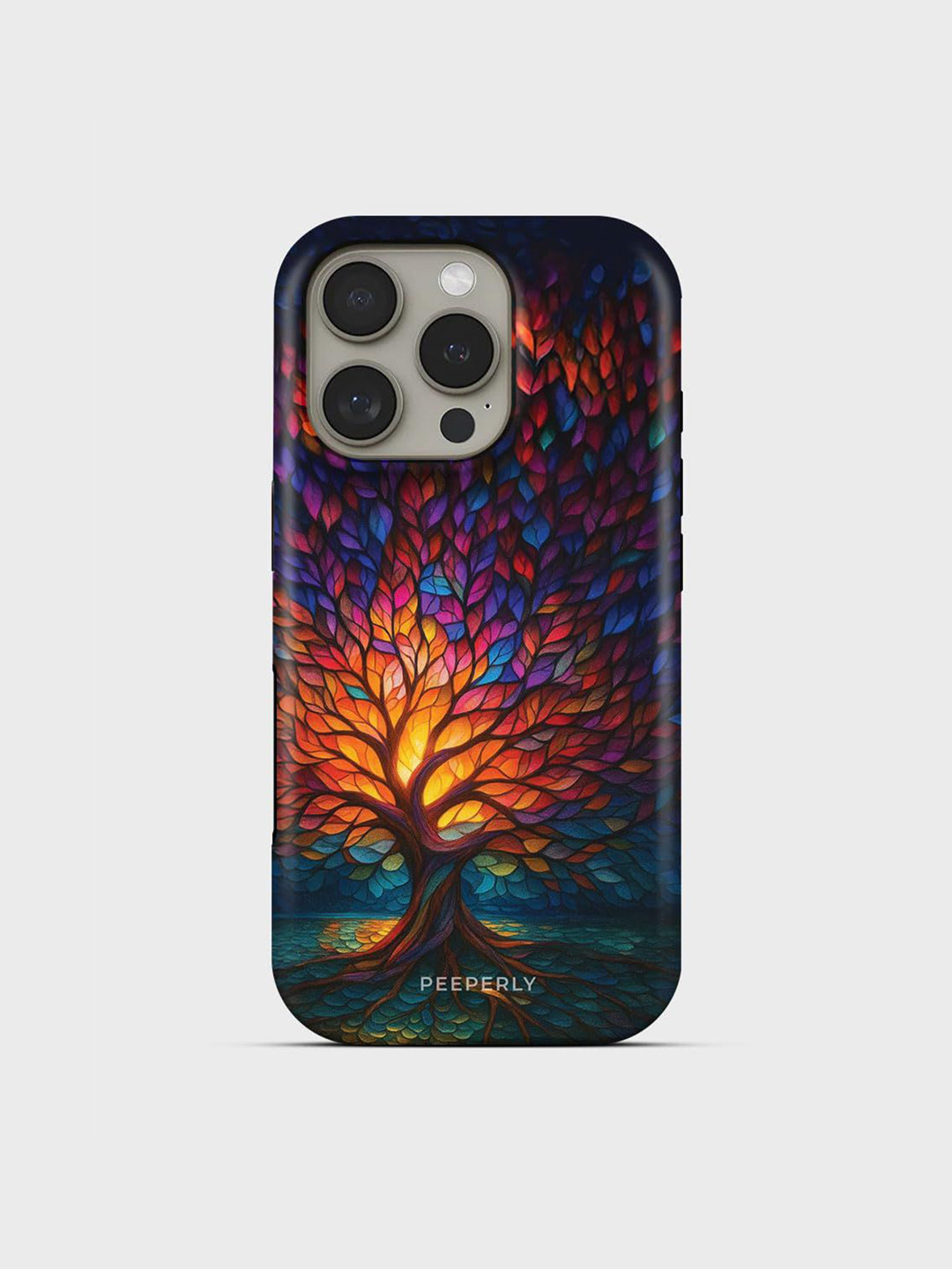 PEEPERLY Women Fireleaf Printed Shockproof iPhone 14 Crystal Back Case