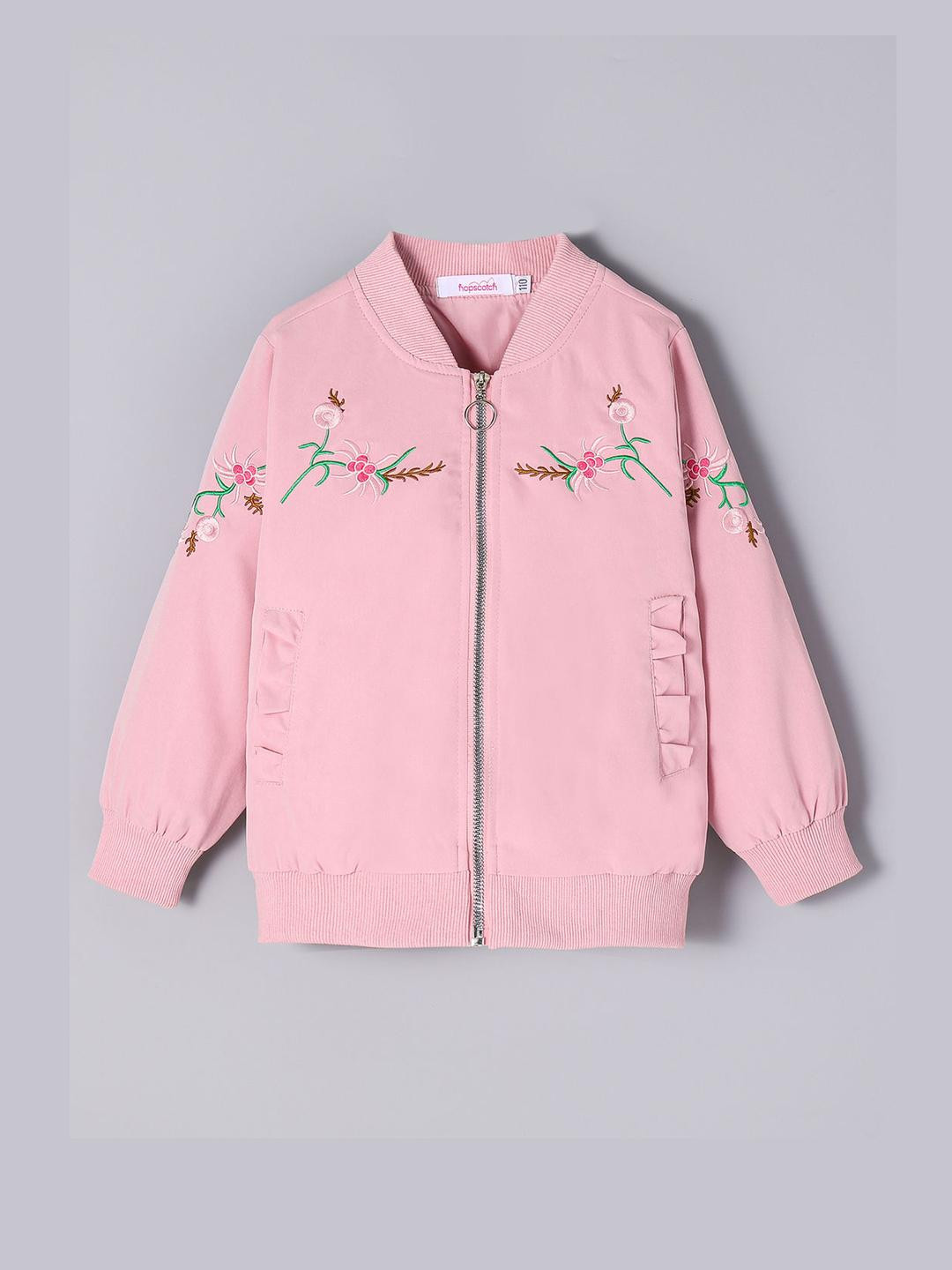 Hopscotch Girls Embroidered Bomber Jacket
