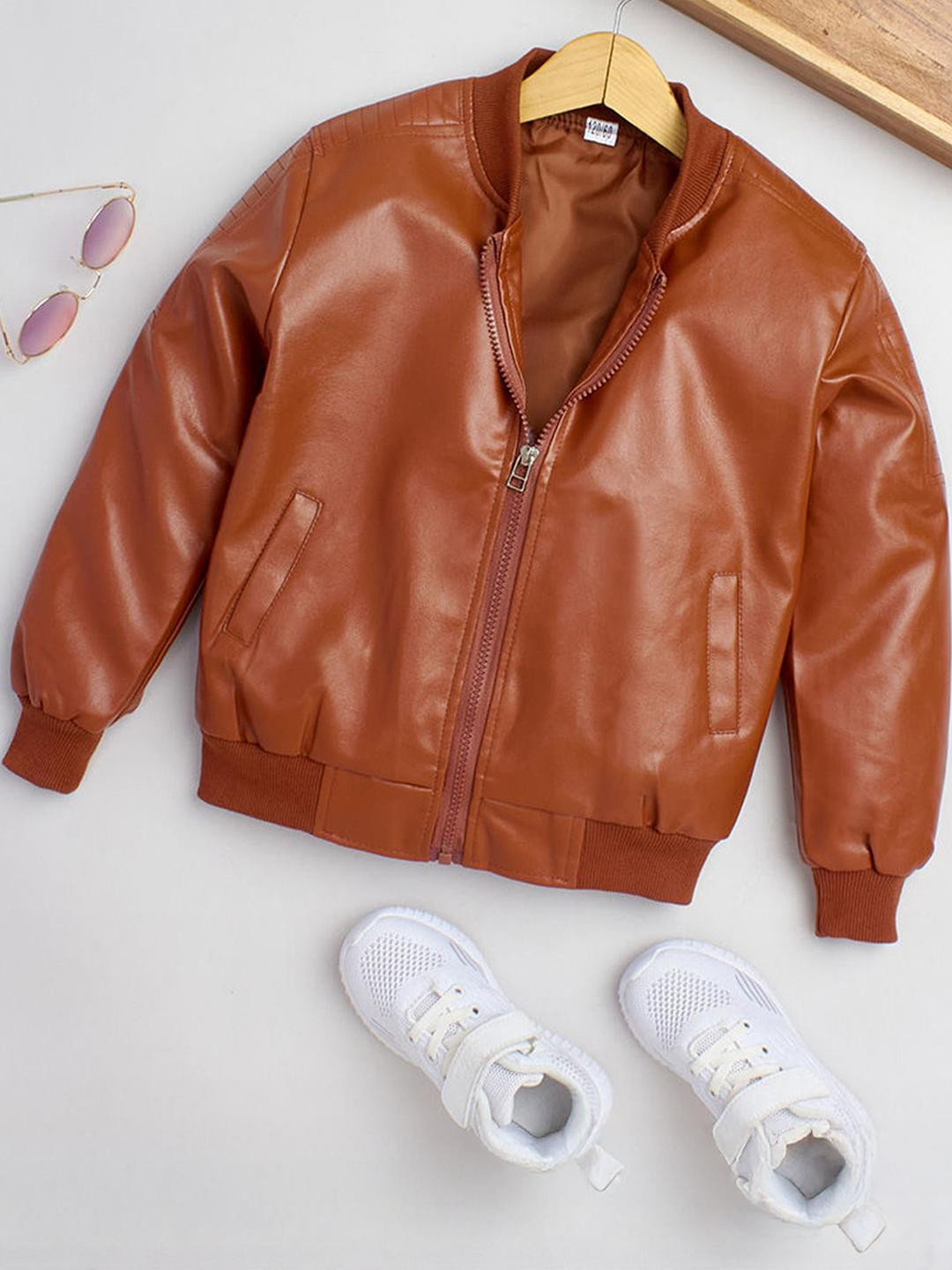 Hopscotch Boys Brown Leather Jacket