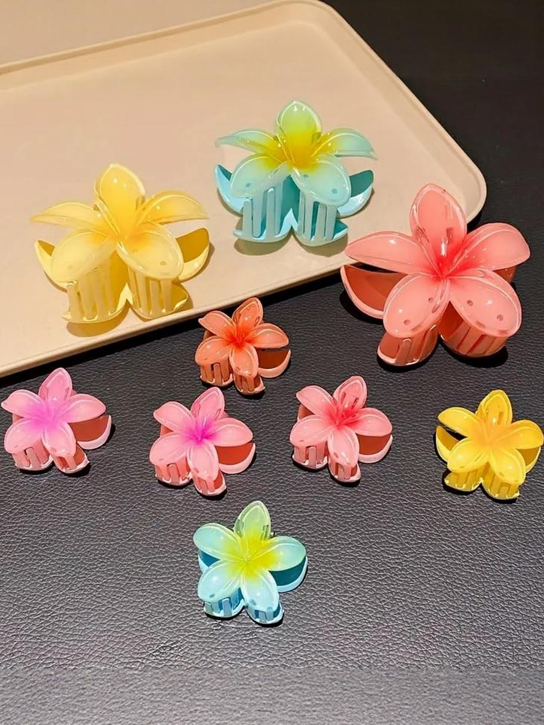 DIVASTRI Women Set of 9 Small Flower Hair Claw Clip