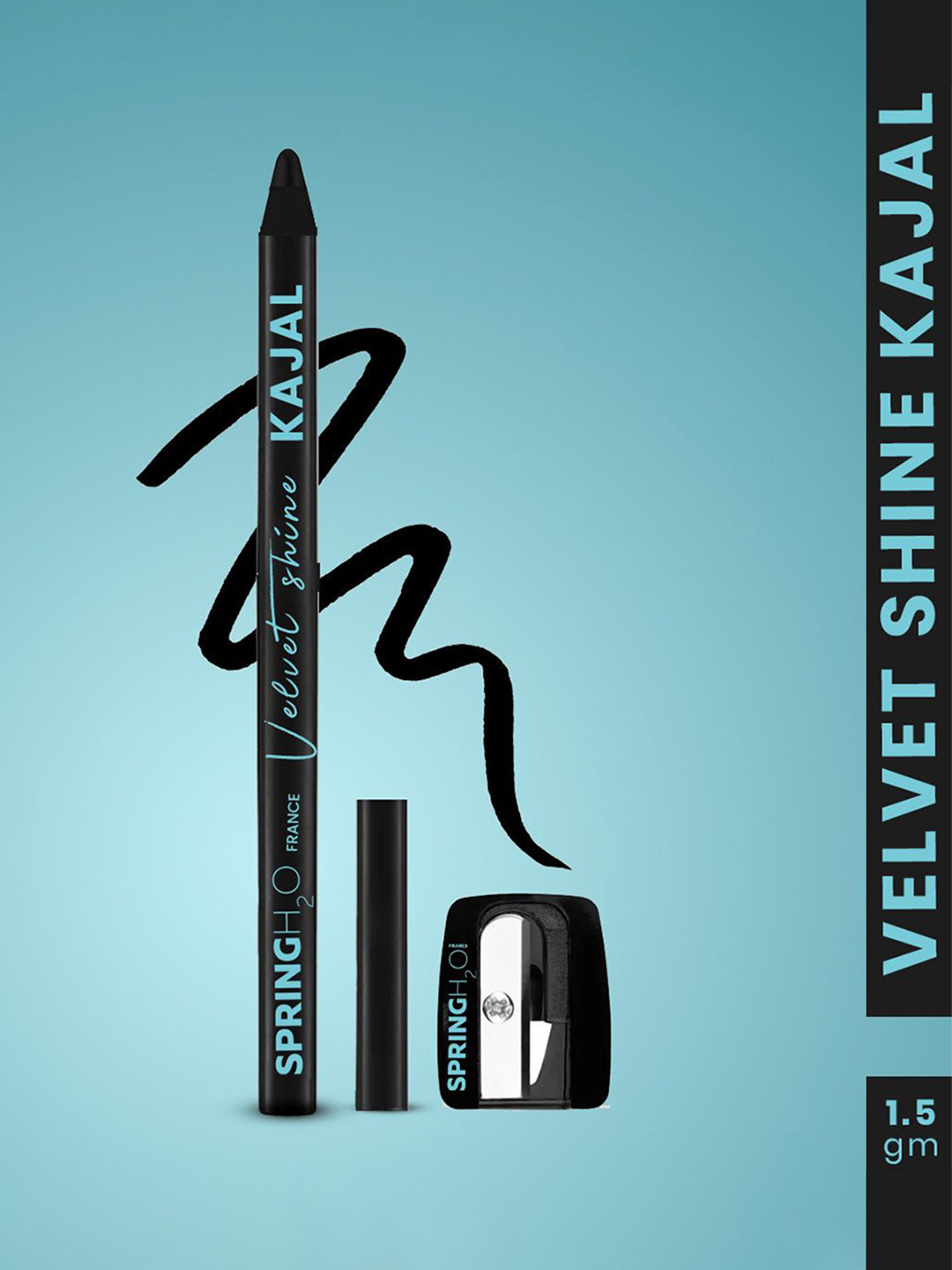 Spring H2O Velvet Shine Kajal With Vitamin E - 1.5 g - Black