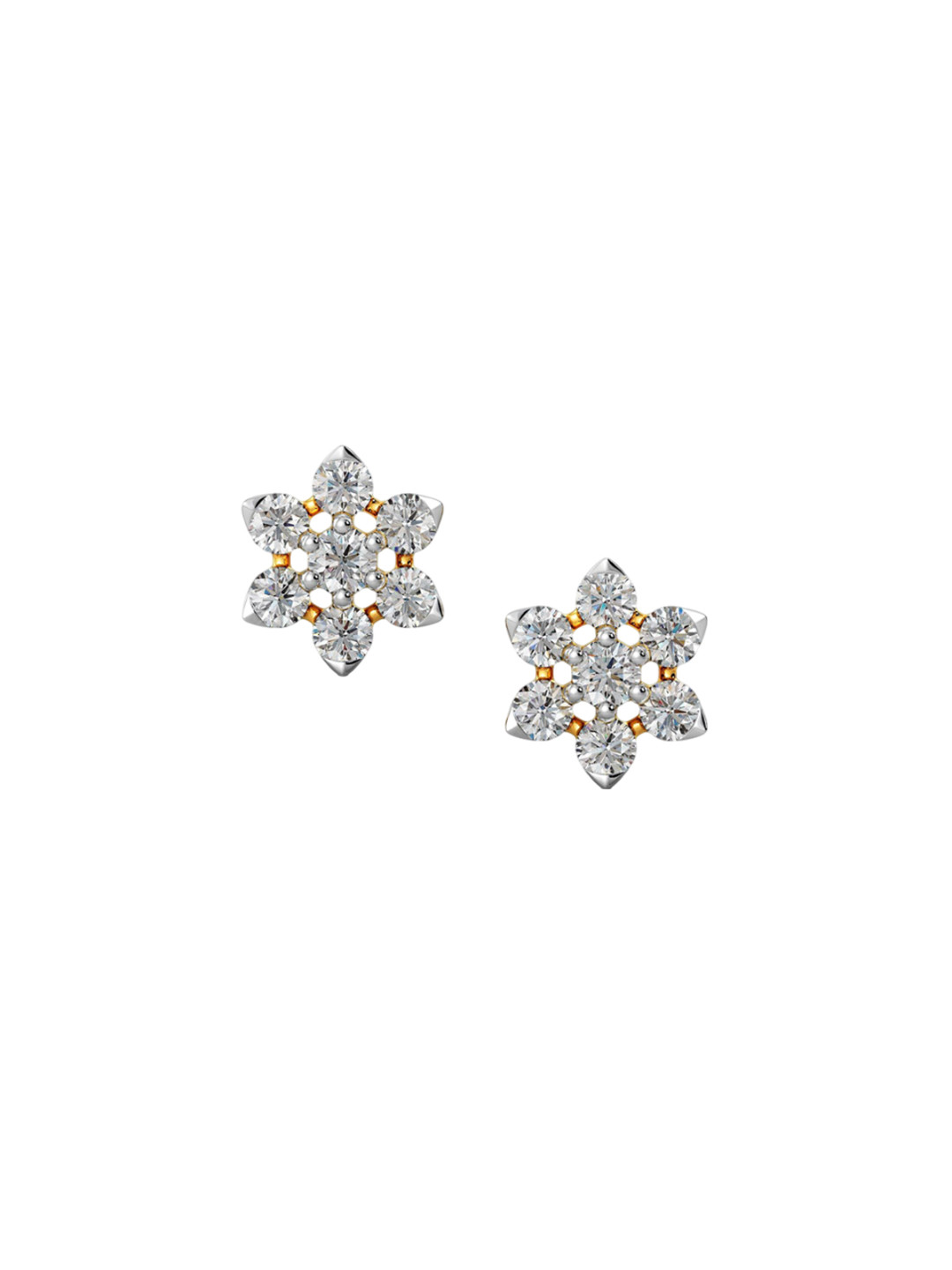 Joyalukkas 18Kt Girls Gold Natural Floral Diamond Earrings - 0.76 g