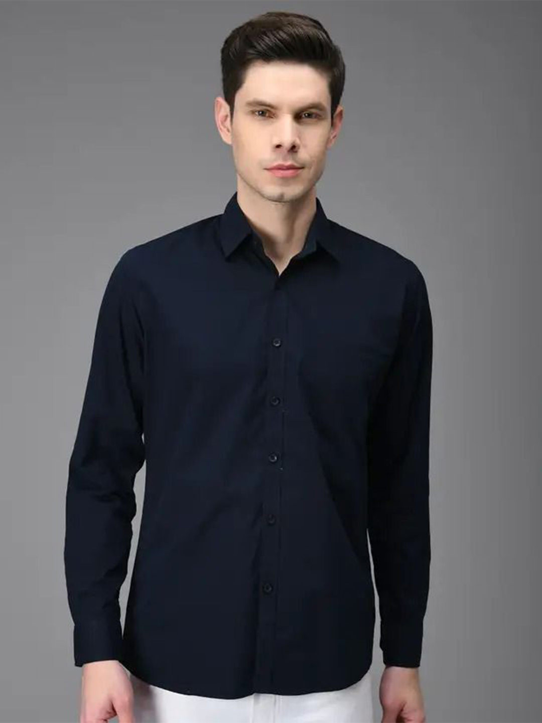 Kartik enterprises Spread Collar Cotton Slim Fit Casual Shirt