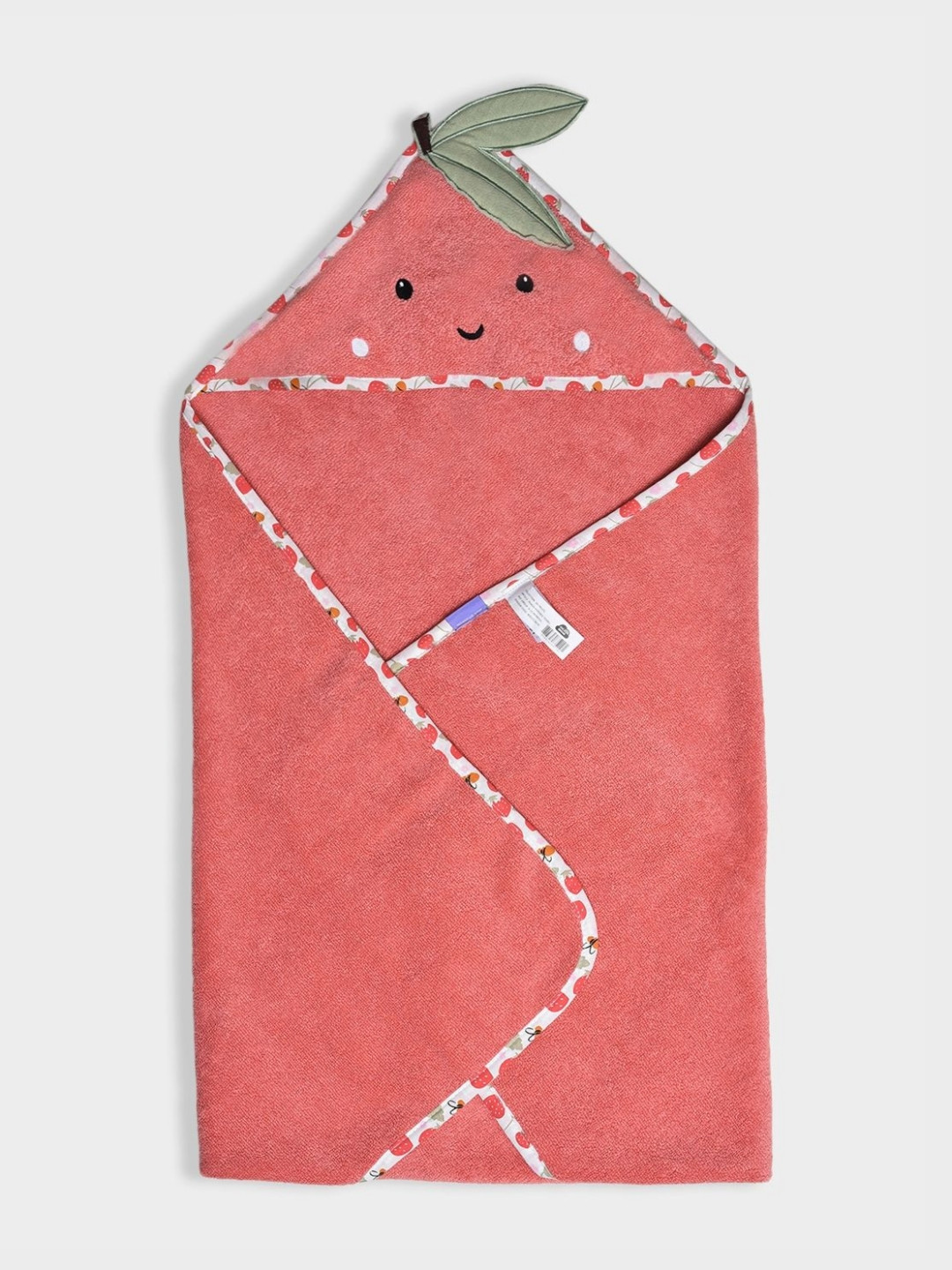 MiArcus Kids Peach-Coloured Cotton 270 GSM Hooded Bath Towel