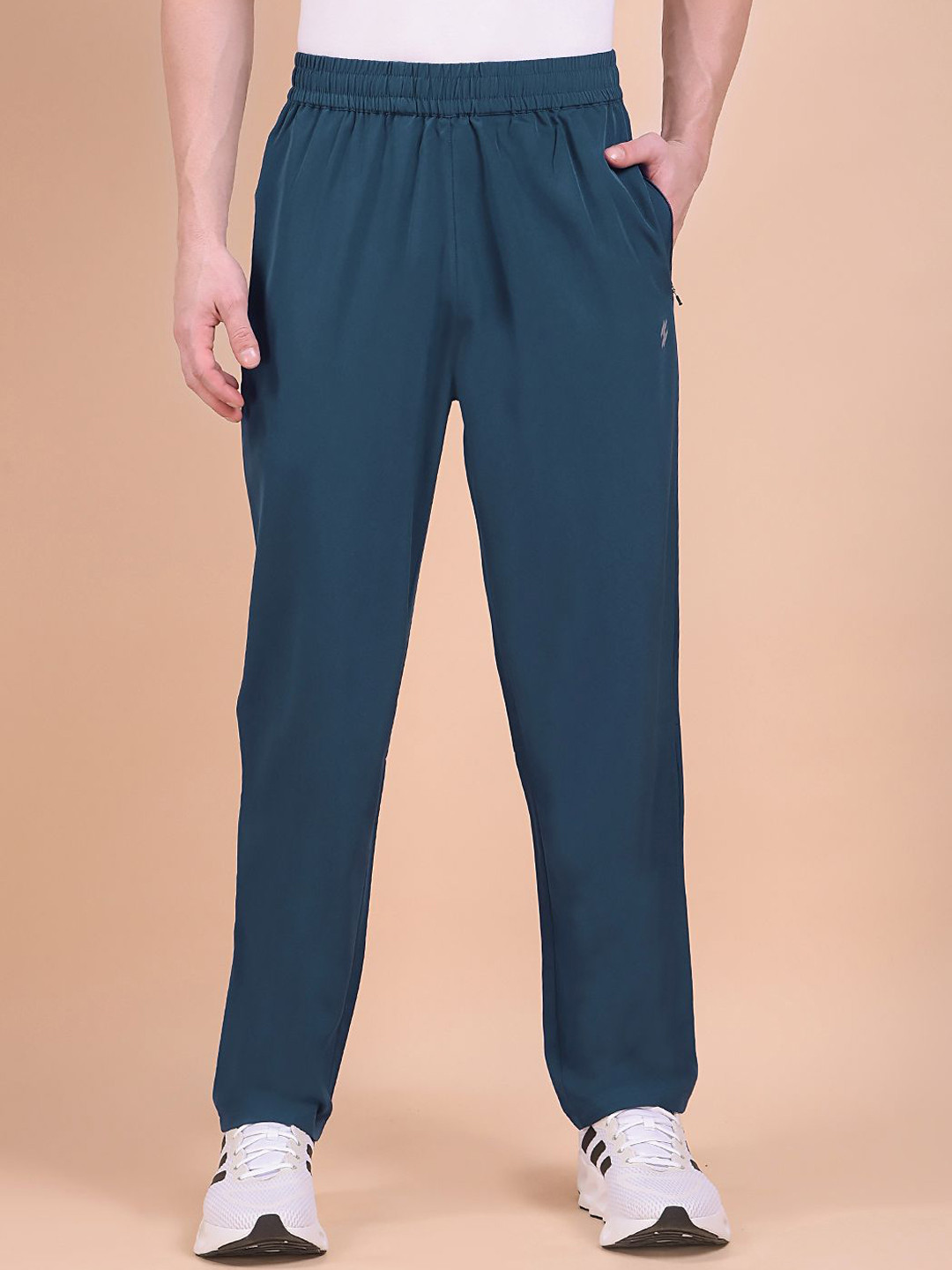 DCYPHR Men Regular Fit Mid-Rise Mono Flex Track Pants