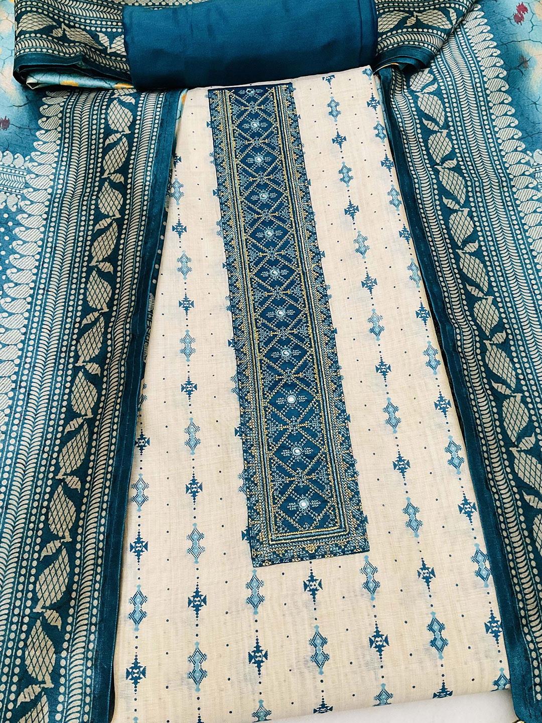 Fazals Women Ethnic Printed Unstitched Dress Material