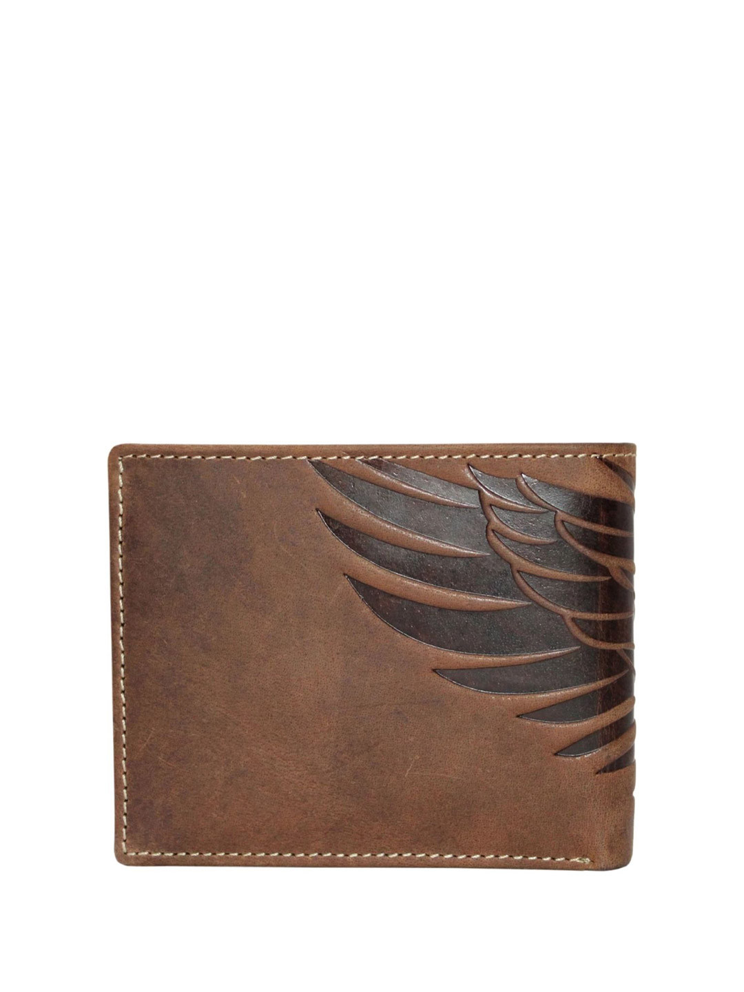 M Megrek Men Animal Textured Leather Two Fold Wallet
