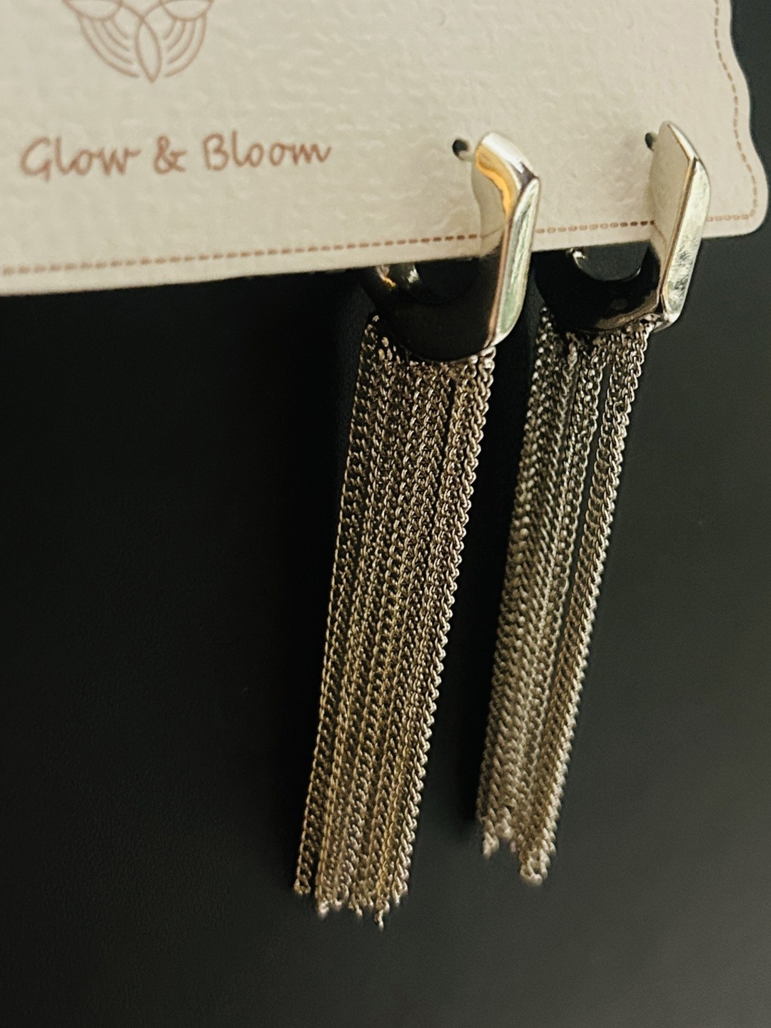 ANAMIKA Women Silver Toned Chain Drop Earrings