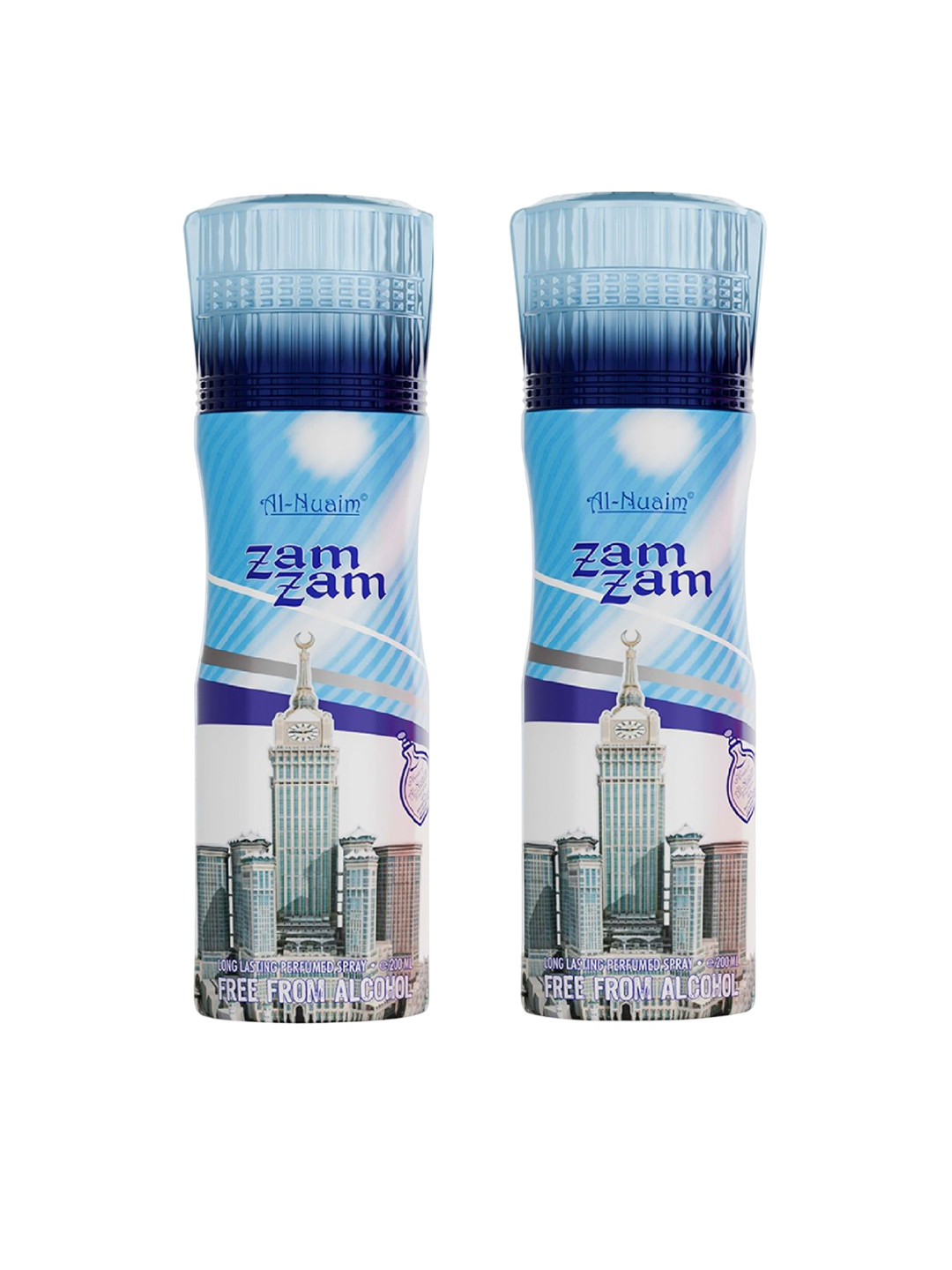 Al-Nuaim Set Of 2 Zam Zam Long Lasting Alcohol Free Deodorant Perfumed Spray - 200ml Each