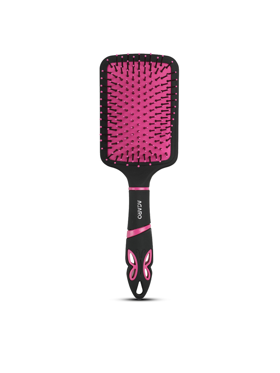 Agaro Delight Paddle Hair Brush - Black & Pink