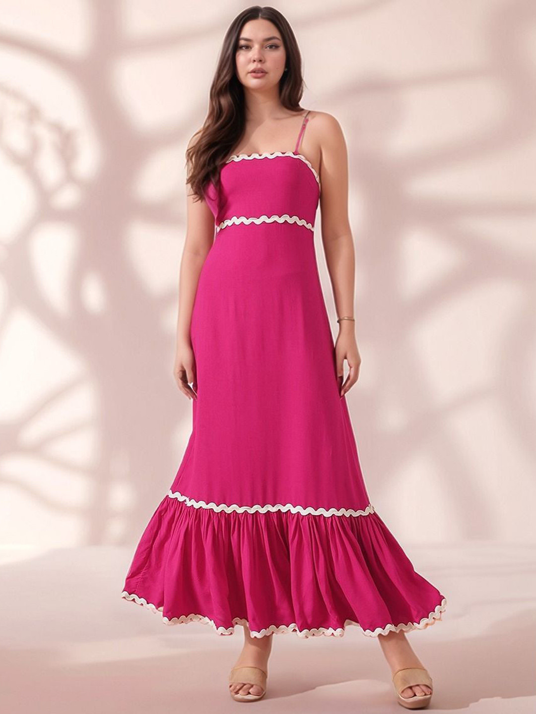 Molly & Michel A-Line Shoulder Straps Maxi Dress