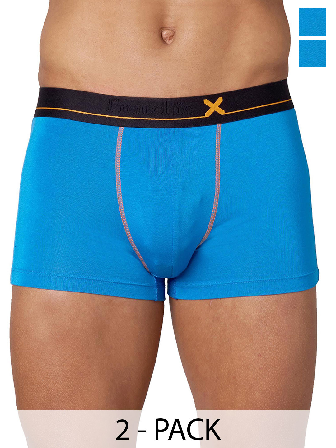 FRENCHIE Pack Of 2 Mid-Rise Short Trunks FR-MI-TR-DRIP-1X5-FRBLU-S-PO2
