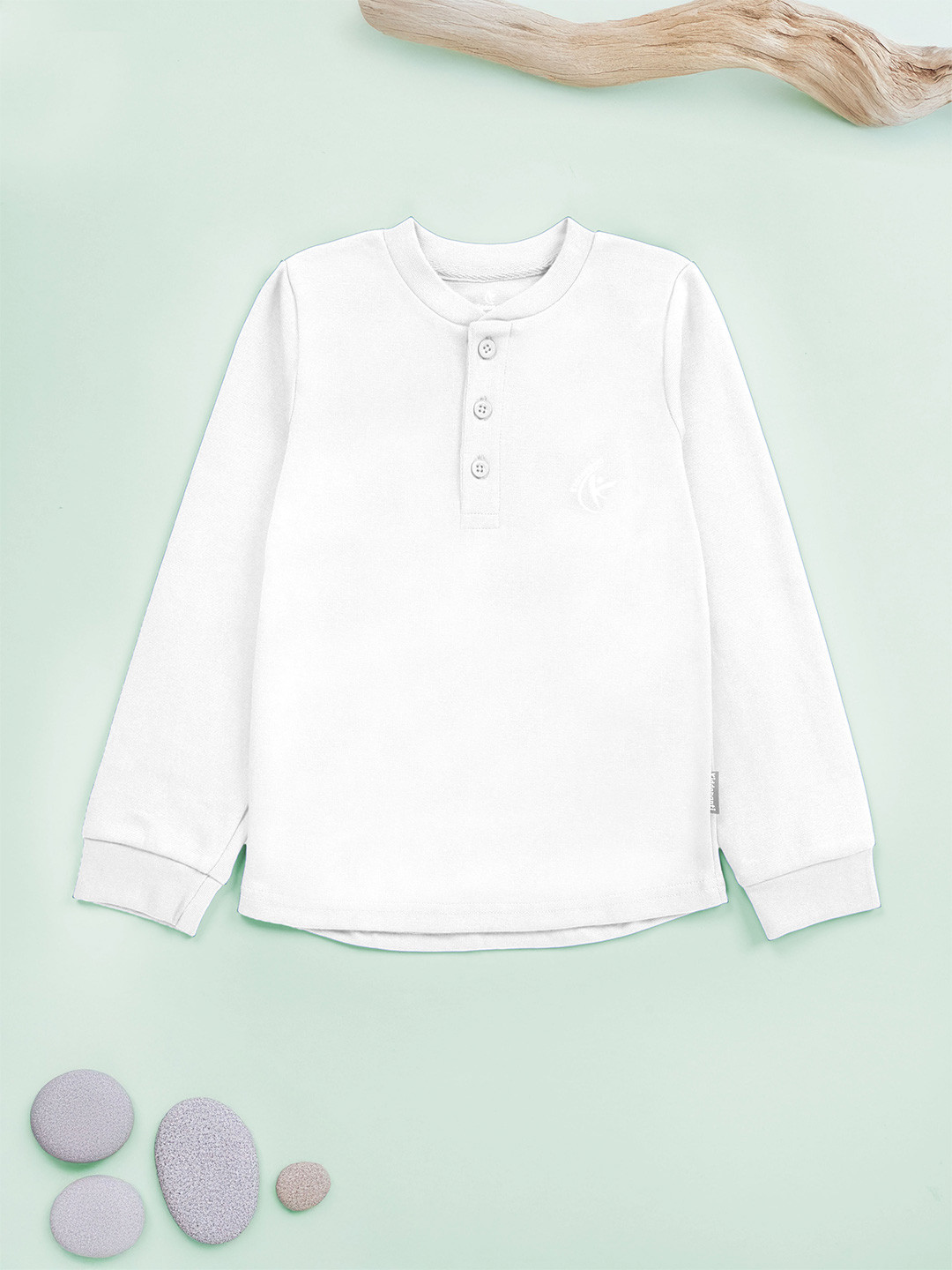 Unisex Kids Henley Neck Pure Cotton T-shirt 6