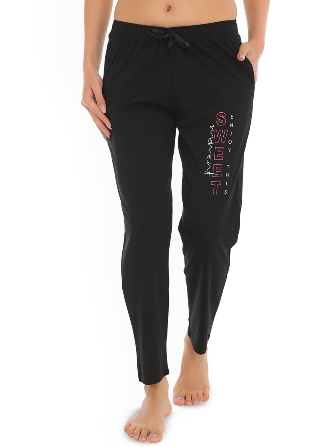 SONA Women Mid-Rise Printed Cotton Lounge Pants